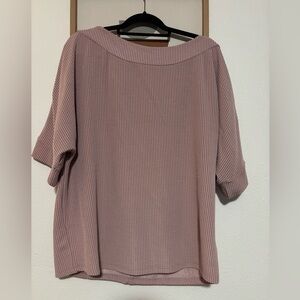 Ribbed Mauve Short Sleeve Top